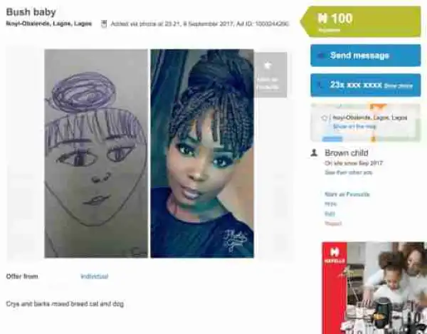 Man Puts Pretty Ex-Girlfriend For Sale In Pet Section Of Classified Ad Website (Photos)